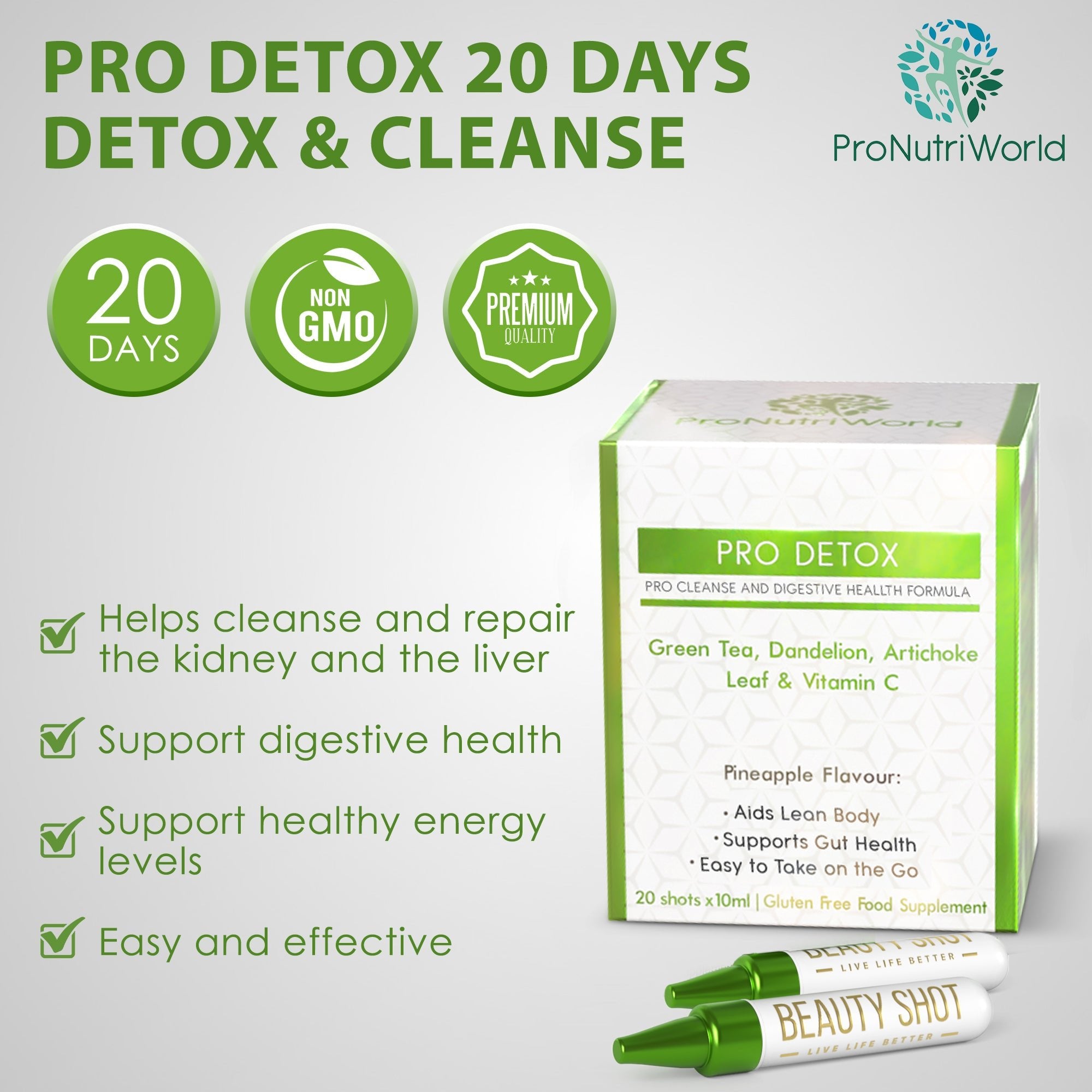 Liquid Pro Detox Liver Cleanse - Kidney & Liver Repair, Vegan Superfood with Antioxidants - pronutriworld