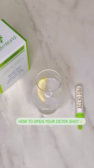 click and open the lid to take your daily detox shot
